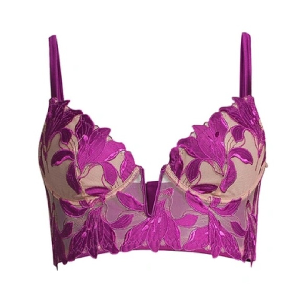 Fleur du Mal - Lily longline bra and thong set - 34B and Small